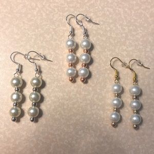 Freshwater pearl earrings with silver/gold hooks